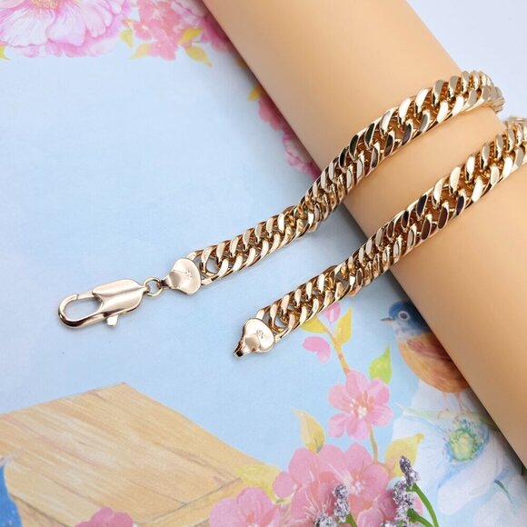 Bold Rose Gold Plated Cuban Chain Necklace – 60cm Premium Design, XPNL0095 - Picture 7 of 12